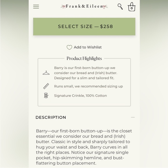 Like New Frank & Eileen Barry Button Down Top Signature Crinkle Hearts Large - Picture 11 of 11